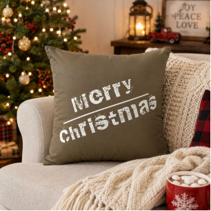 Coussin Noël Vacances Joyeux Noël Moderne Gris