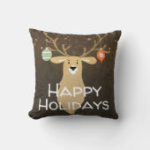 Coussin Noël Vacances Rustique Cerf Hiver Whimsical (Recto)