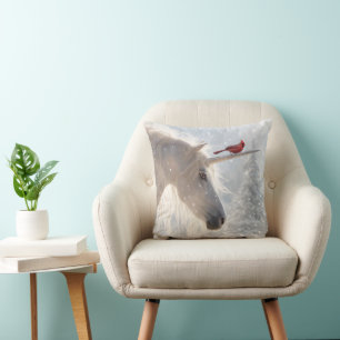 Coussin Noël Vacances Unicorne Hiver Magica