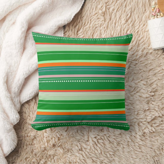 Coussin Noël vert rayé (Couverture)