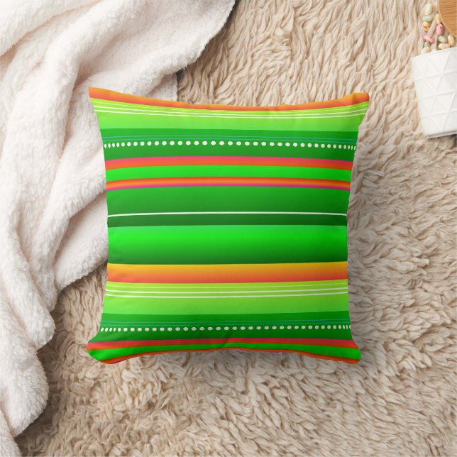Coussin Noël vert rayé original (Couverture)