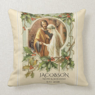 Coussin Noël Vierge Marie St. Joseph Mariage