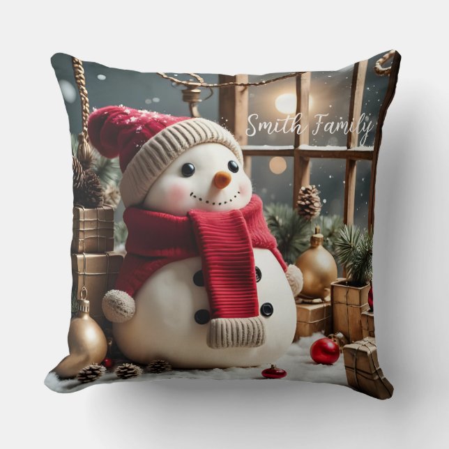 Coussin Noël Vintage - Jeu d'oreiller (Recto)