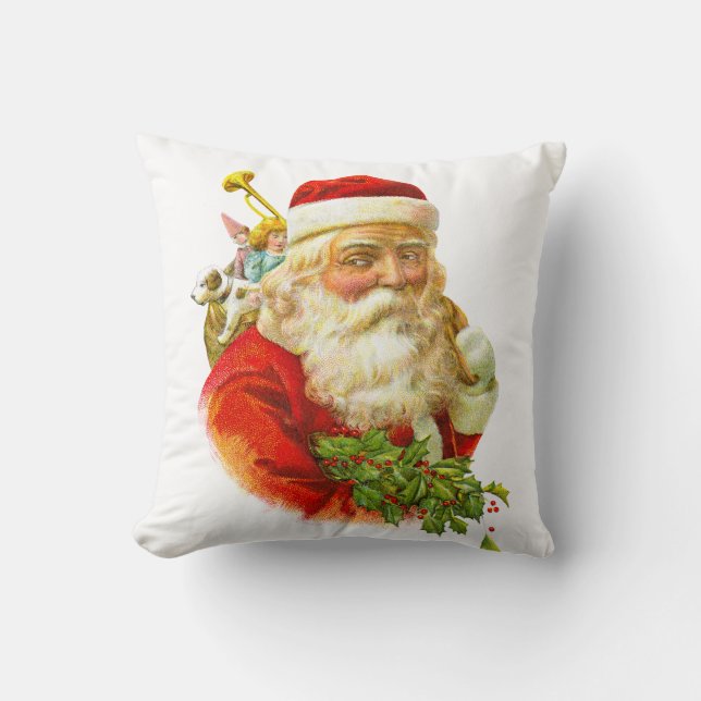 Coussin Noël vintage Père Noël (Recto)