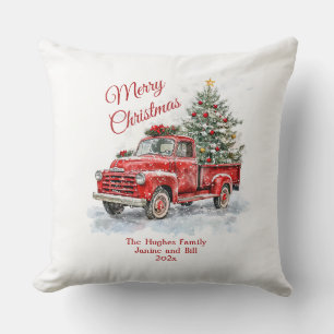 Coussin Noël vintage Red Truck
