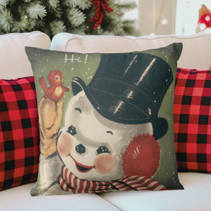 Coussin Noël vintage Retro Snowman