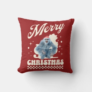 Coussin Noël Yéti drôle humour des Fêtes