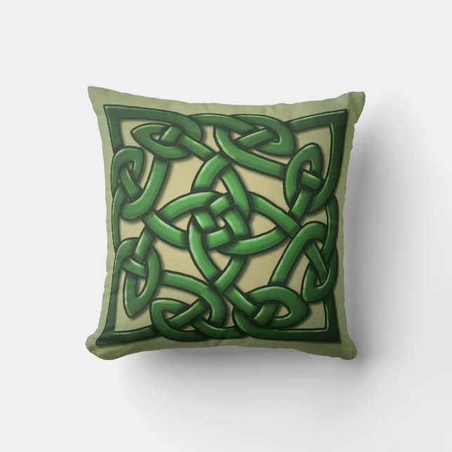 Coussin Noeud celtique en vert (Recto)