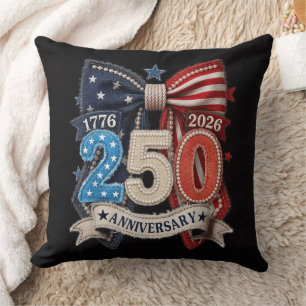 Coussin Nœud du drapeau américain 250e anniversaire patrio