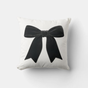 Coussin Nœud en velours noir élégant chic tendance