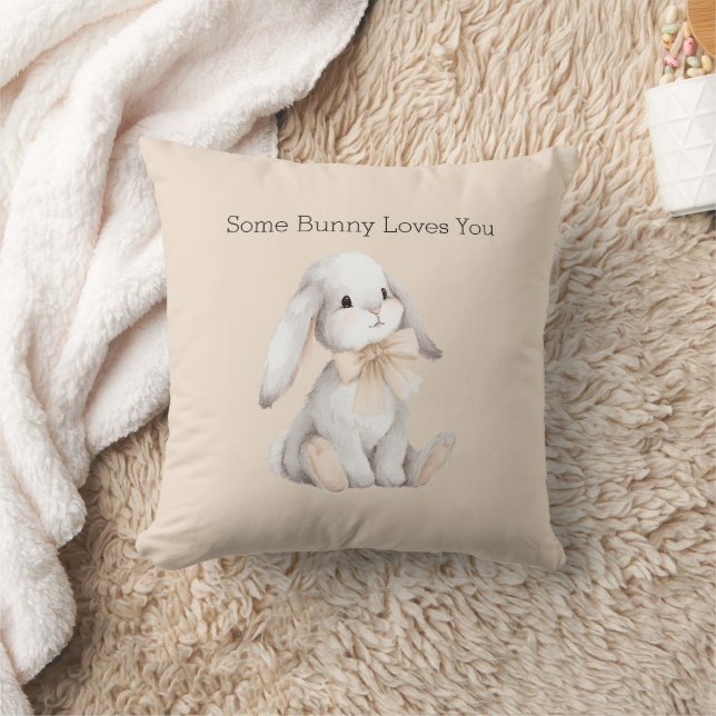 Coussin Nœud Papillon Peach Un Lapin T'aime (Couverture)