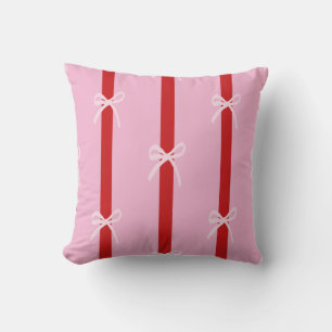 Coussin Nœud rayé rose rouge FunHaus Cirque