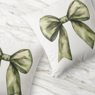 Coussin Nœud vert olive Moderne Chic Simple Minimal Élégan