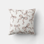 Coussin Nœuds de ruban rose tendance mignons contourné en  (Verso)