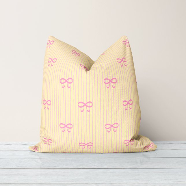 Coussin Nœuds en ruban jaune soleil Balletcore (Créateur téléchargé)
