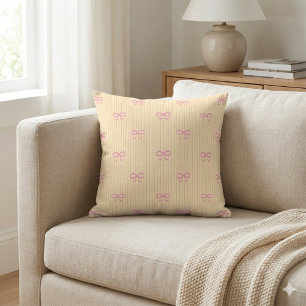 Coussin Nœuds en ruban jaune soleil Balletcore