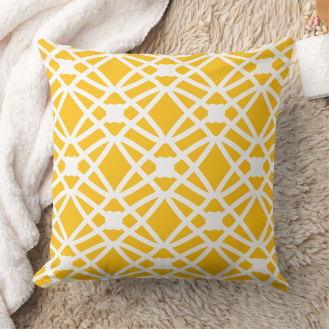 Coussin Nœuds sur motif jaune (Couverture)
