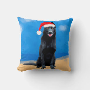 Coussin Noir Allemand Berger Chien Noël