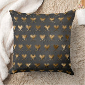 Coussin Noir avec Coeurs d'or (Couverture)