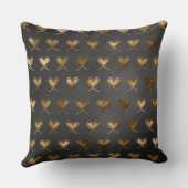 Coussin Noir avec Coeurs d'or (Verso)