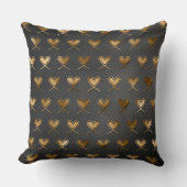 Coussin Noir avec Coeurs d'or (Recto)