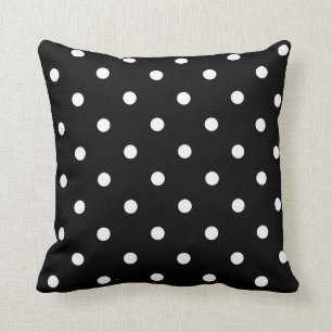 Coussin Noir avec le pois blanc