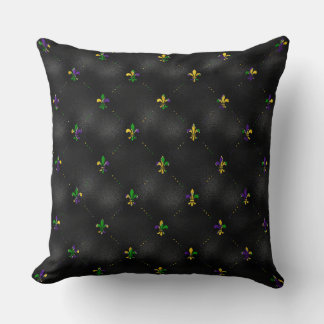 COUSSIN NOIR AVEC PURPLE OR VERT FLEUR DI LIS