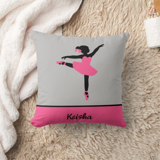 Coussin Noir Ballerina Silhouette personnalisée (Couverture)