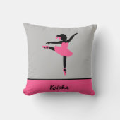 Coussin Noir Ballerina Silhouette personnalisée (Recto)