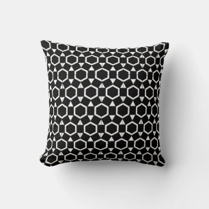 Coussin Noir blanc abstrait motif solide dos