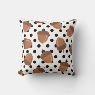 Coussin Noir & Blanc Acorn Botanique Polka Dot Cosy Fall