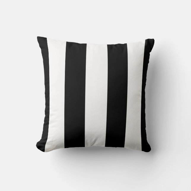 Coussin Noir & Blanc Awning Striful Décoratif  (Recto)
