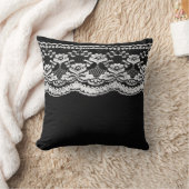 Coussin Noir & Blanc Cuir & Dentelle (Couverture)