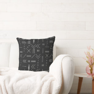 Coussin Noir Blanc magnifique Motif géométrique moderne