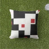 Coussin Noir Blanc moderne Patchwork Vintage Pillow (Herbe)