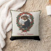 Coussin Noir Blanc moderne photo de vacances Noël de la co (Couverture)