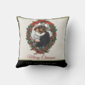 Coussin Noir Blanc moderne photo de vacances Noël de la co (Verso)