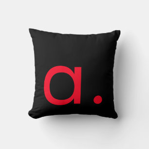 Coussin Noir Blanc Rouge Monogramme Initial