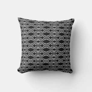 Coussin Noir Charcoal Sound Wave Design Gros carreaux