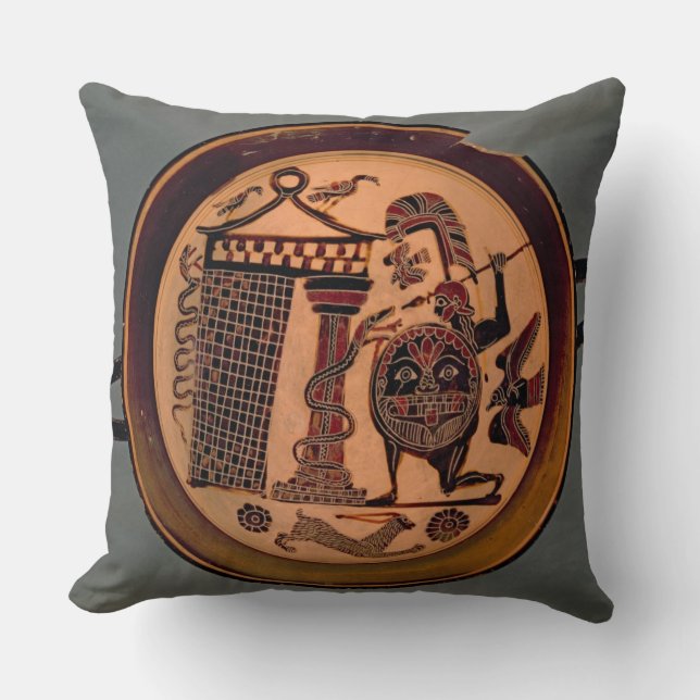 Coussin Noir-chiffre tasse de Laconian dépeignant un atta (Recto)