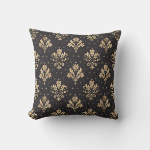 Coussin Noir Damask Princesscore doré