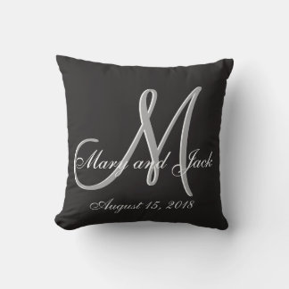 Coussin Noir de base Mariage Fabrique Monogramme Grande va