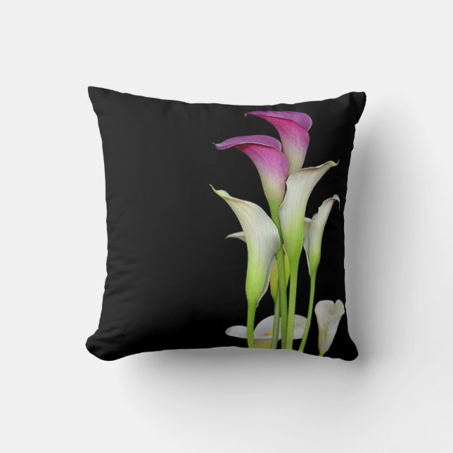 Coussin Noir de bouquet de zantedeschia (Recto)