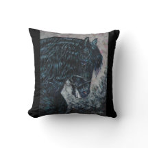 Coussin noir de cheval