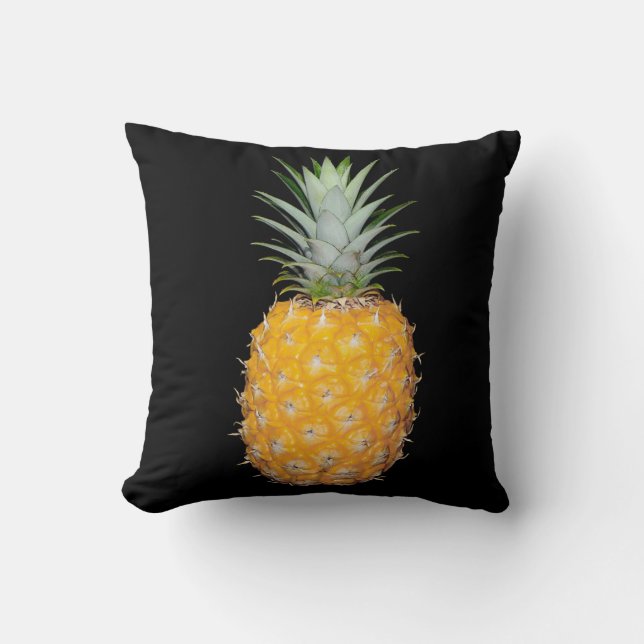 Coussin noir de décor d'ananas (Recto)