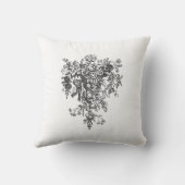 Coussin Noir de panier floral de faveur de Fête de la (Verso)