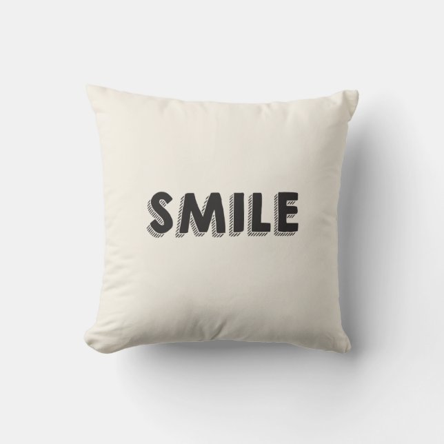 Coussin Noir de tableau d'oreiller de sourire (Recto)