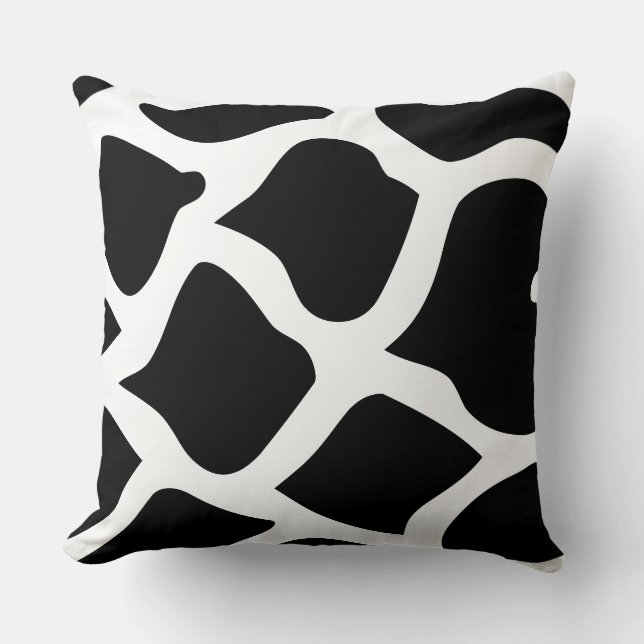 Coussin NOIR ET BLANC abstrait (Recto)