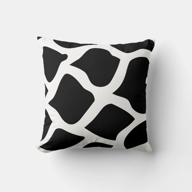 Coussin NOIR ET BLANC abstrait (Recto)