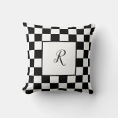 Coussin Noir et blanc avec Monogramme (Recto)